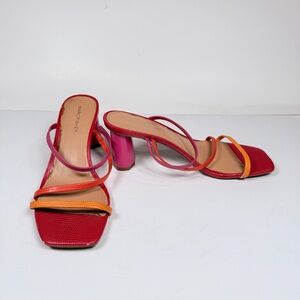Marc Fisher Red and Orange Strappy Heels